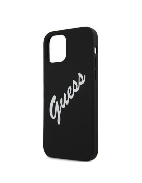 Guess Silicone Vintage dėklas, skirtas iPhone 12 Pro Max - juodai baltas