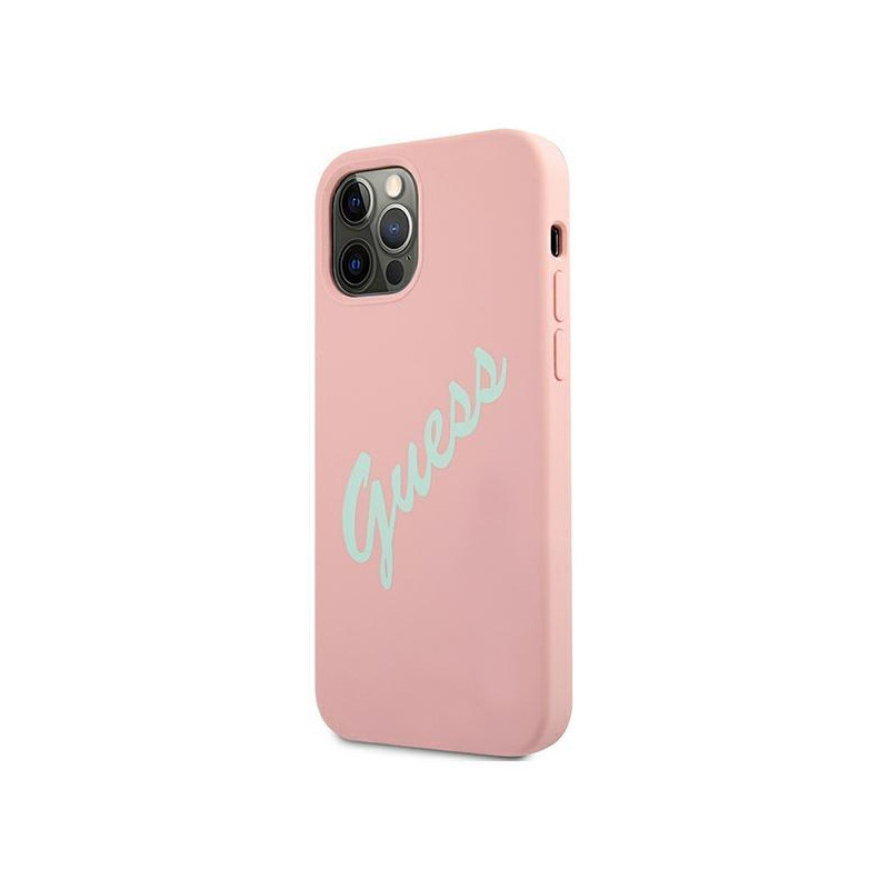 Guess Silicone Vintage dėklas, skirtas iPhone 12 Pro Max - rožinė ir žalia