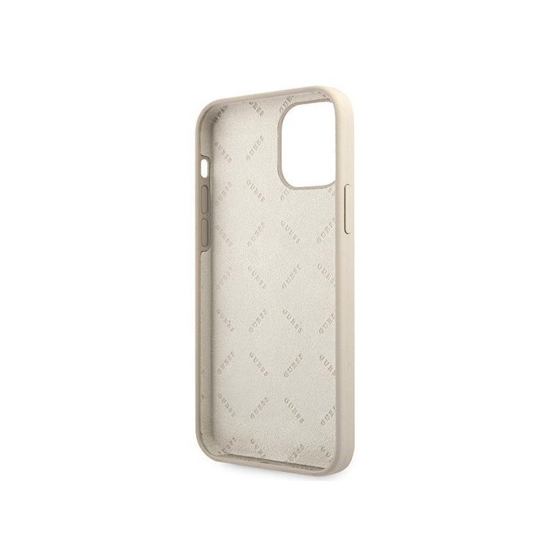 Guess Silicone Vintage dėklas, skirtas iPhone 12 / iPhone 12 Pro - pilka ir rožinė