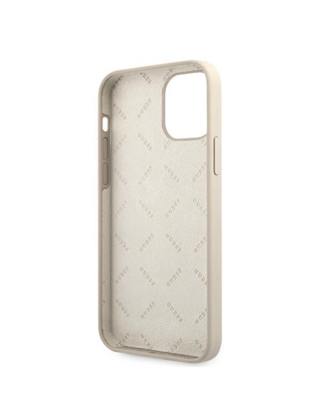 Guess Silicone Vintage dėklas, skirtas iPhone 12 / iPhone 12 Pro - pilka ir rožinė Guess Silicone Vintage dėklas, skirtas iPhone 12 / iPhone 12 Pro - pilka ir rožinė