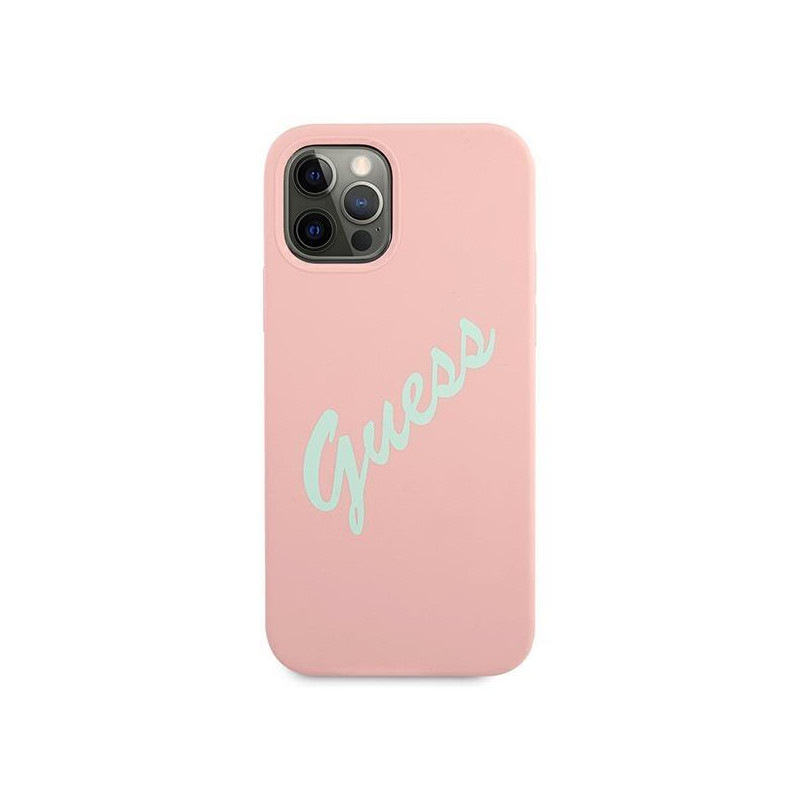 Guess Silicone Vintage dėklas, skirtas iPhone 12 / iPhone 12 Pro - rožinė ir žalia