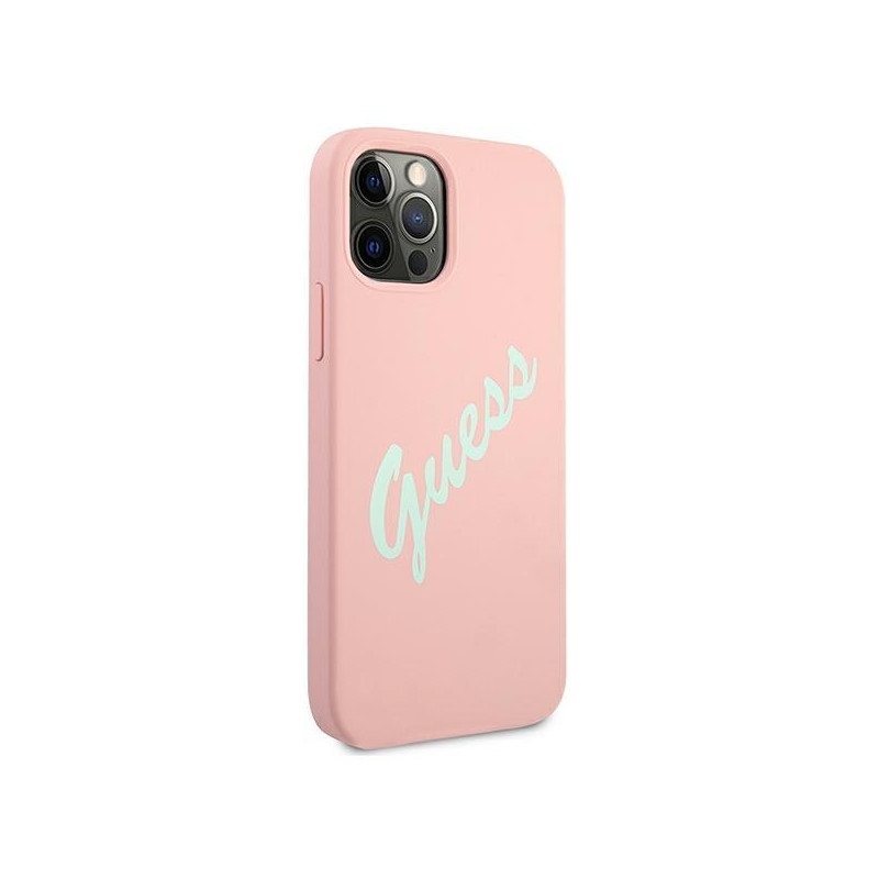 Guess Silicone Vintage dėklas, skirtas iPhone 12 / iPhone 12 Pro - rožinė ir žalia