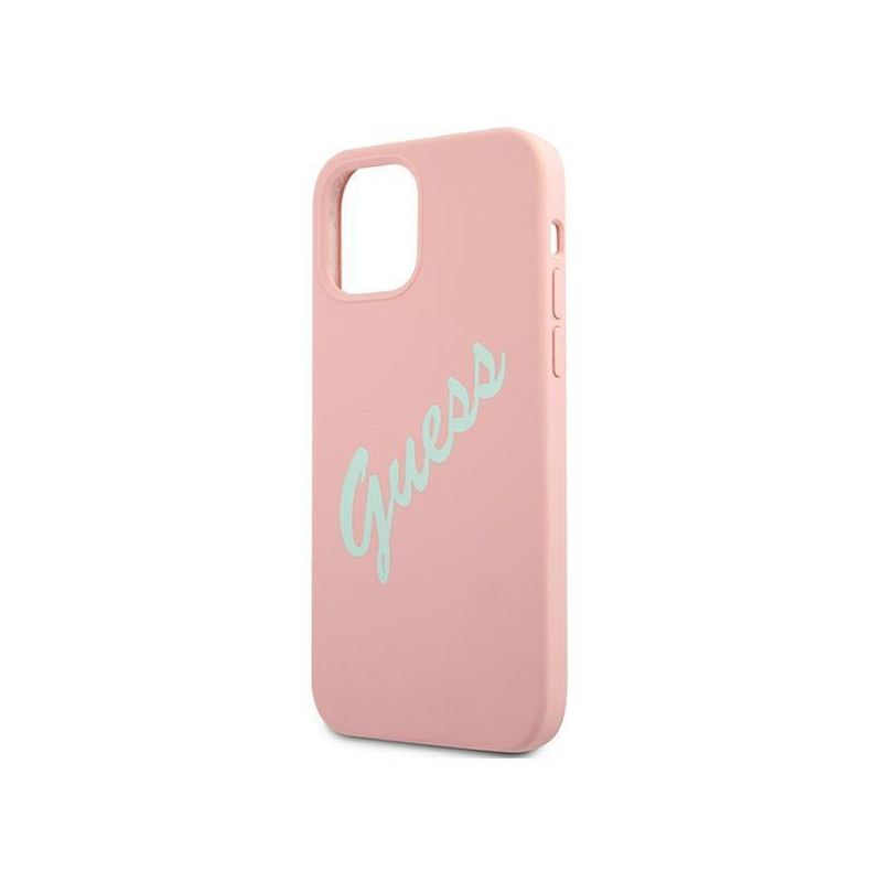 Guess Silicone Vintage dėklas, skirtas iPhone 12 / iPhone 12 Pro - rožinė ir žalia
