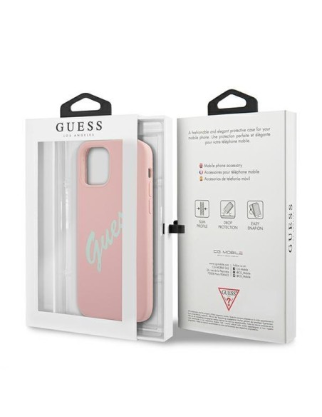 Guess Silicone Vintage dėklas, skirtas iPhone 12 / iPhone 12 Pro - rožinė ir žalia