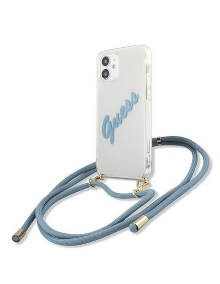 Guess Script Vintage dėklas iPhone 12 mini - mėlynas