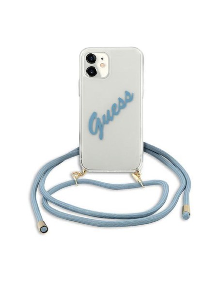 Guess Script Vintage dėklas iPhone 12 mini - mėlynas