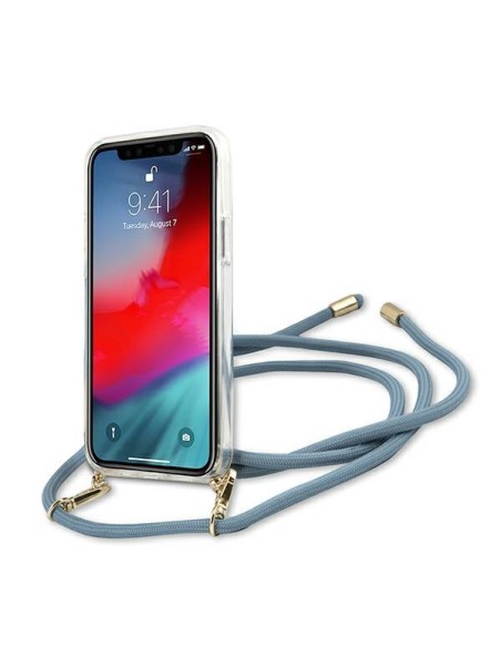 Guess Script Vintage dėklas iPhone 12 mini - mėlynas