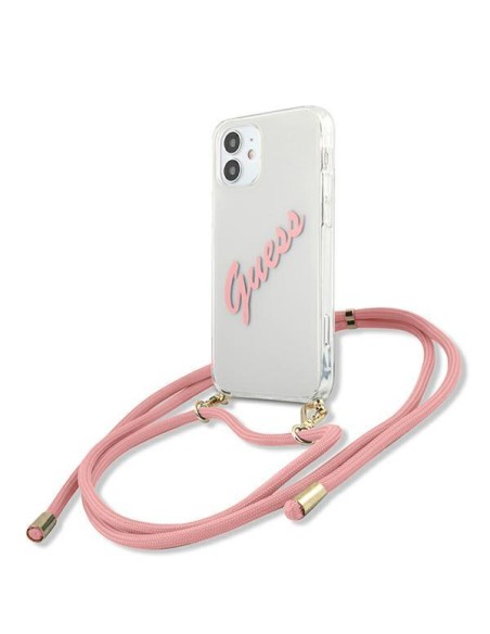 Guess Script Vintage dėklas iPhone 12 mini - rožinis Guess Script Vintage dėklas iPhone 12 mini - rožinis