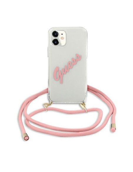 Guess Script Vintage dėklas iPhone 12 mini - rožinis Guess Script Vintage dėklas iPhone 12 mini - rožinis