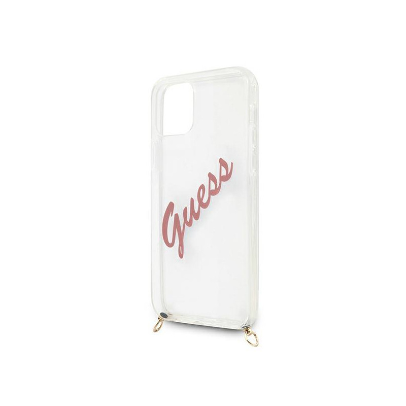 Guess Script Vintage dėklas iPhone 12 mini - rožinis