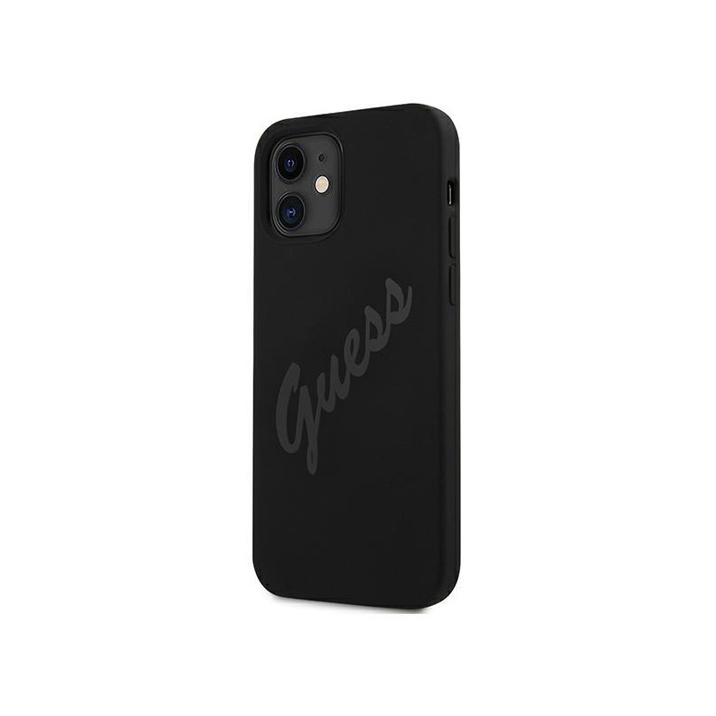 Guess Script Vintage dėklas iPhone 12 mini - juodas