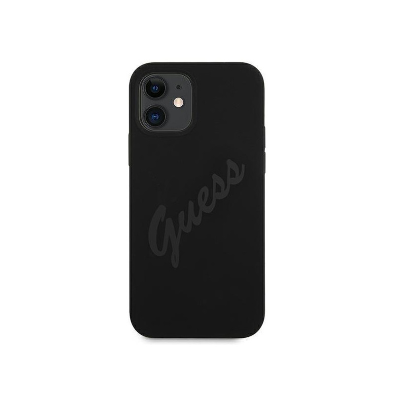 Guess Script Vintage dėklas iPhone 12 mini - juodas