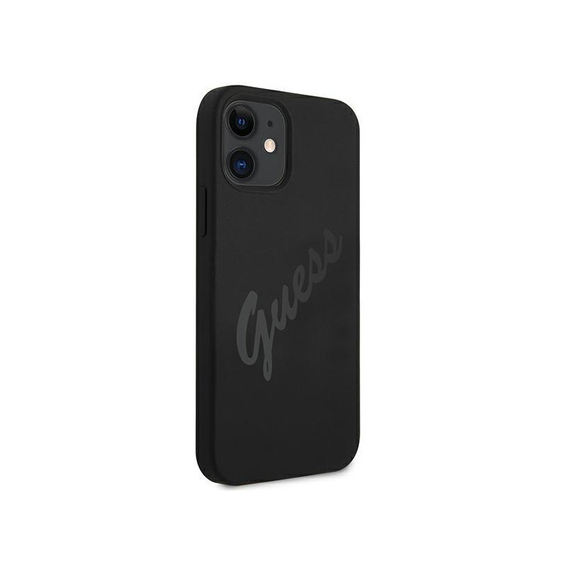Guess Script Vintage dėklas iPhone 12 mini - juodas