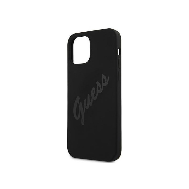 Guess Script Vintage dėklas iPhone 12 mini - juodas