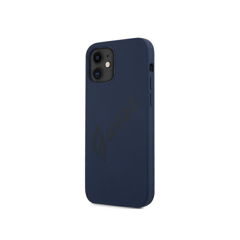 Guess Script Vintage dėklas iPhone 12 mini - mėlynas