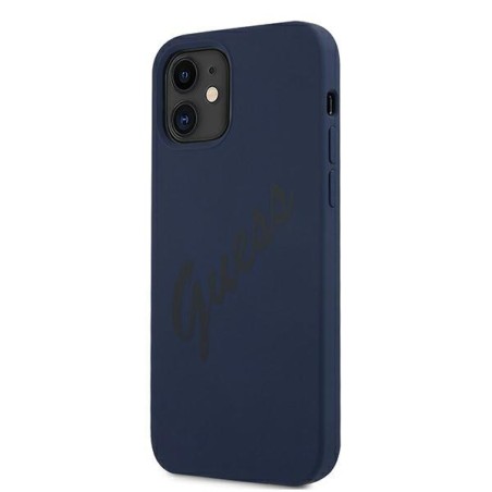 Guess Script Vintage dėklas iPhone 12 mini - mėlynas Guess Script Vintage dėklas iPhone 12 mini - mėlynas