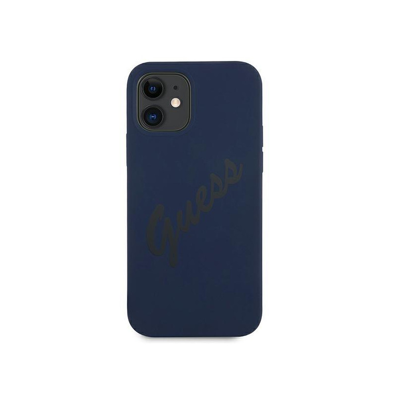 Guess Script Vintage dėklas iPhone 12 mini - mėlynas