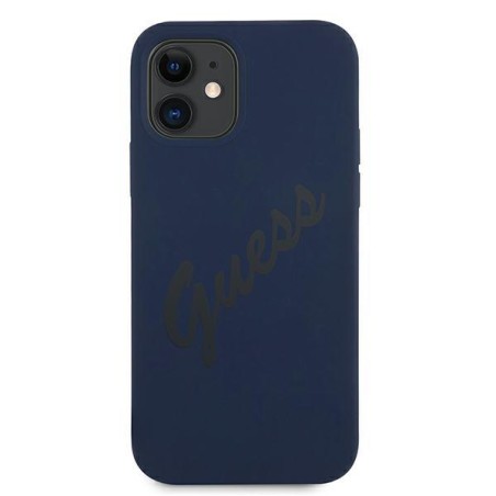 Guess Script Vintage dėklas iPhone 12 mini - mėlynas Guess Script Vintage dėklas iPhone 12 mini - mėlynas