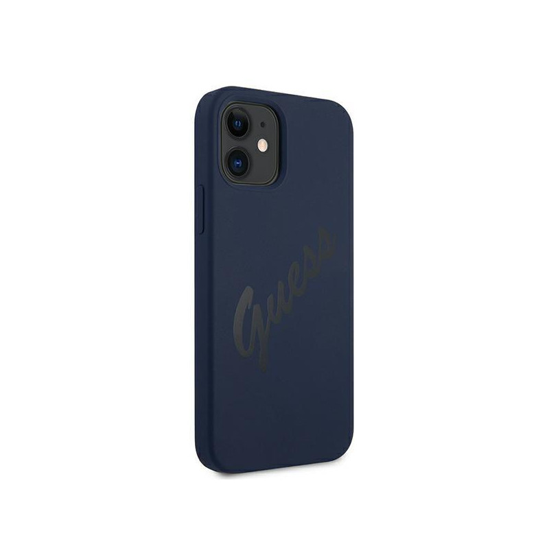 Guess Script Vintage dėklas iPhone 12 mini - mėlynas