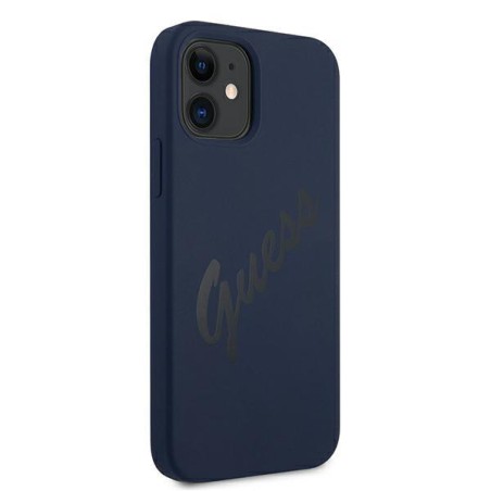 Guess Script Vintage dėklas iPhone 12 mini - mėlynas Guess Script Vintage dėklas iPhone 12 mini - mėlynas
