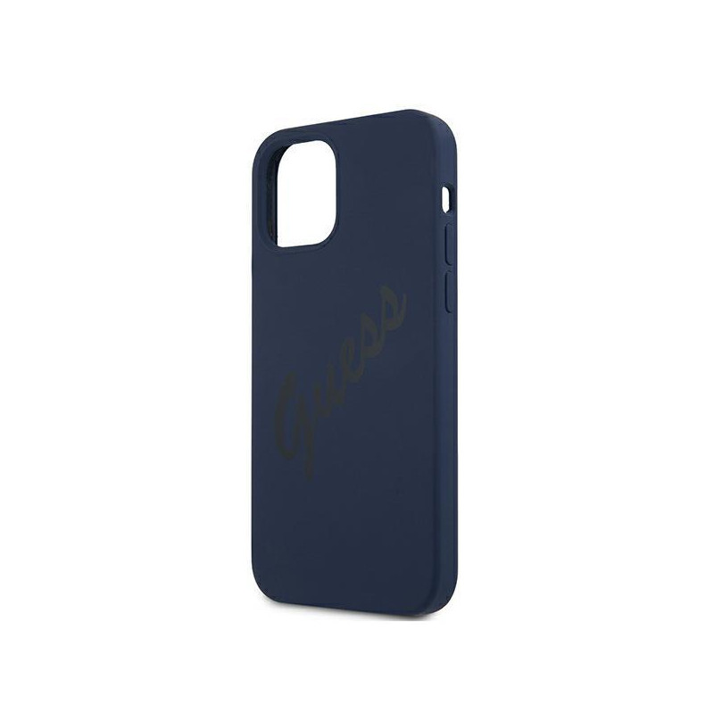 Guess Script Vintage dėklas iPhone 12 mini - mėlynas