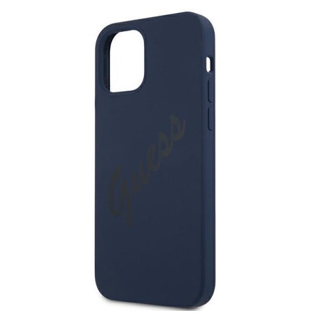 Guess Script Vintage dėklas iPhone 12 mini - mėlynas Guess Script Vintage dėklas iPhone 12 mini - mėlynas