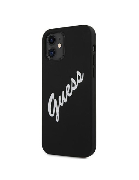 Guess Silicone Vintage dėklas iPhone 12 mini - juodai baltas Guess Silicone Vintage dėklas iPhone 12 mini - juodai baltas