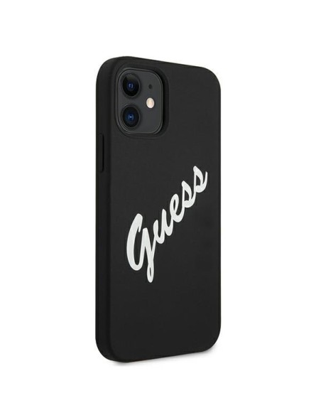Guess Silicone Vintage dėklas iPhone 12 mini - juodai baltas Guess Silicone Vintage dėklas iPhone 12 mini - juodai baltas
