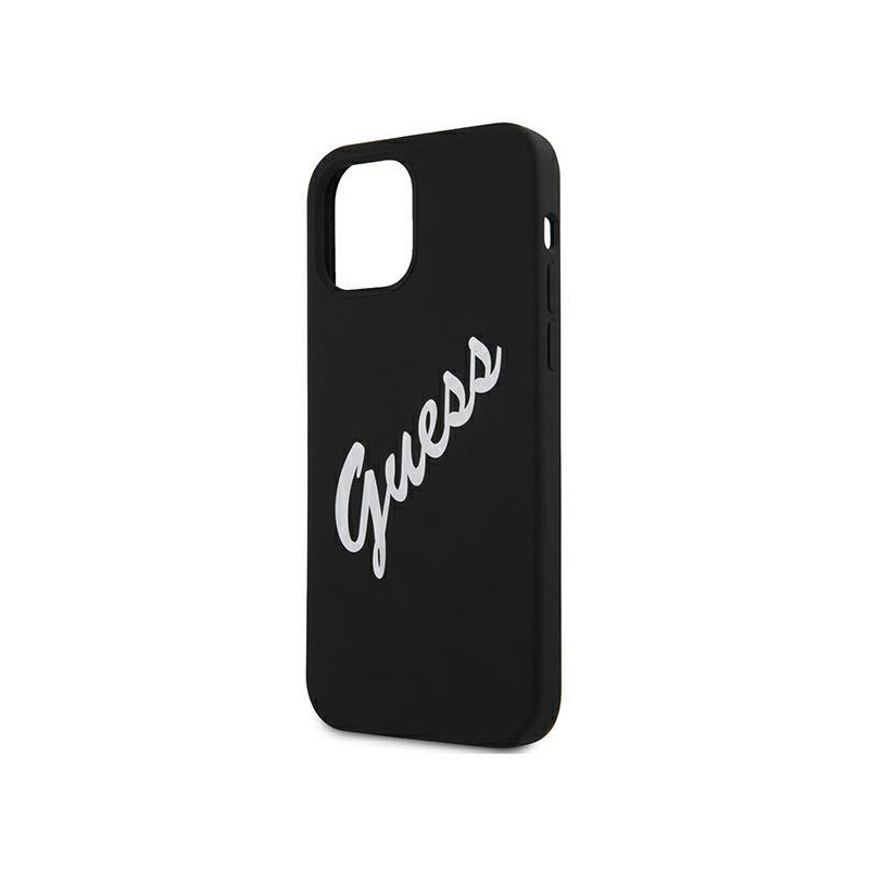 Guess Silicone Vintage dėklas iPhone 12 mini - juodai baltas
