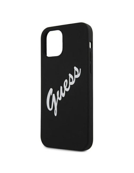 Guess Silicone Vintage dėklas iPhone 12 mini - juodai baltas Guess Silicone Vintage dėklas iPhone 12 mini - juodai baltas