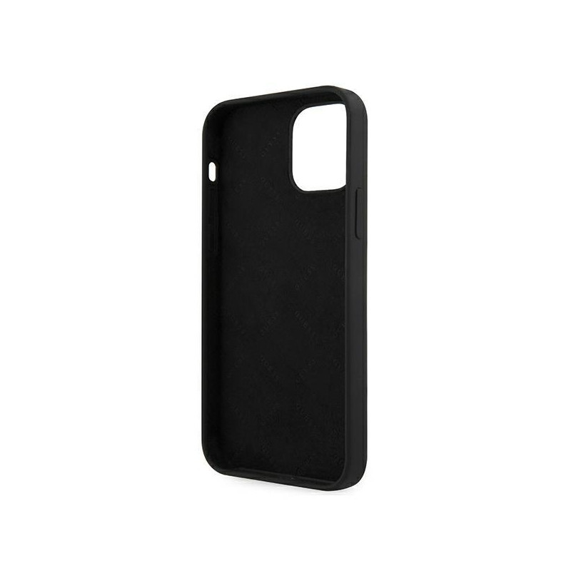 Guess Silicone Vintage dėklas iPhone 12 mini - juodai baltas