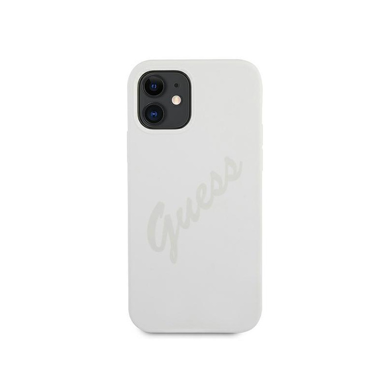 Guess Script Vintage dėklas iPhone 12 mini - kreminis