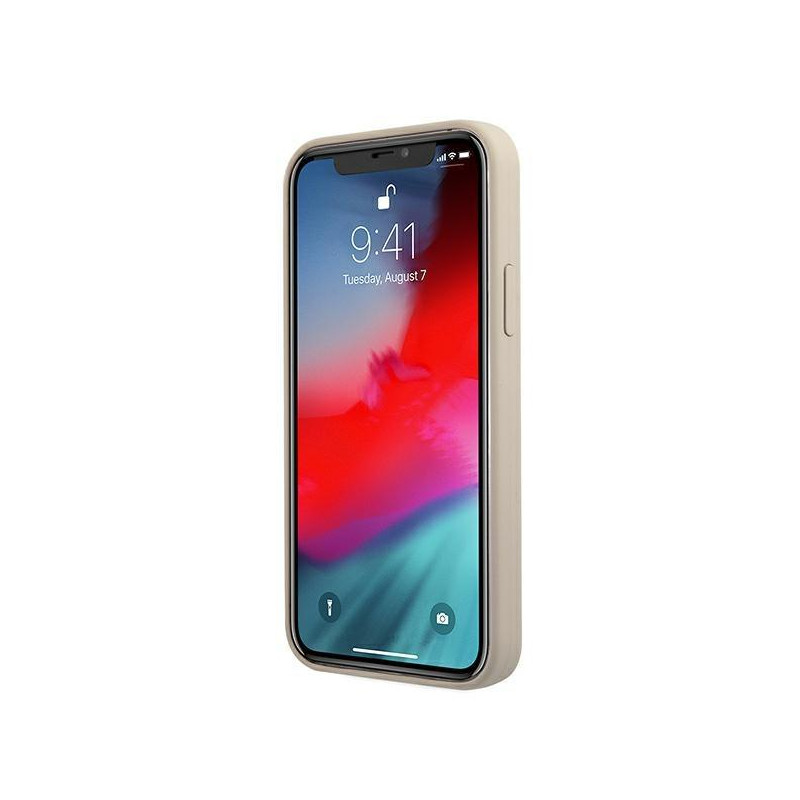 Guess Silicone Vintage dėklas iPhone 12 mini - pilkas ir rožinis