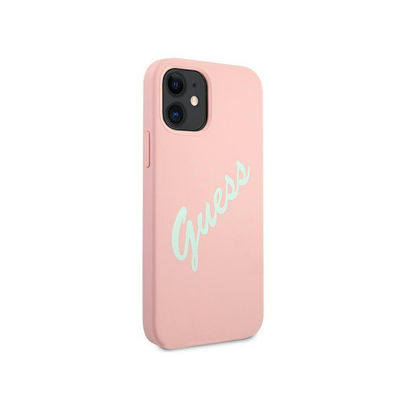 Guess Silicone Vintage dėklas iPhone 12 mini - rožinė ir žalia
