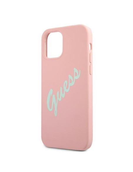 Guess Silicone Vintage dėklas iPhone 12 mini - rožinė ir žalia