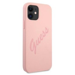 Guess Script Vintage dėklas iPhone 12 mini - rožinis