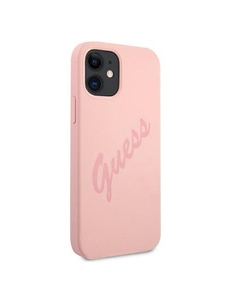 Guess Script Vintage dėklas iPhone 12 mini - rožinis Guess Script Vintage dėklas iPhone 12 mini - rožinis
