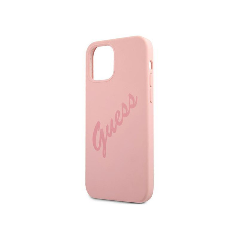 Guess Script Vintage dėklas iPhone 12 mini - rožinis