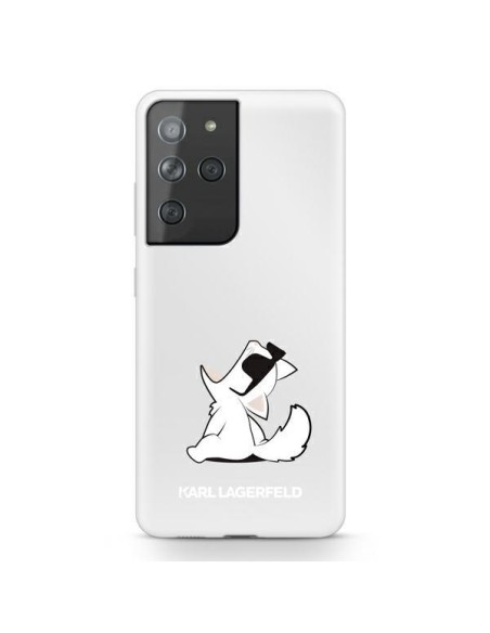 Karl Lagerfeld Choupette Fun dėklas Samsung Galaxy S21 Ultra - skaidrus
