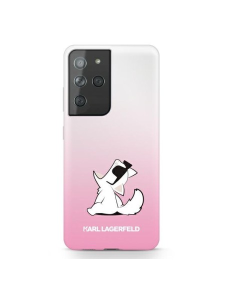 Karl Lagerfeld Choupette Fun dėklas, skirtas Samsung Galaxy S21 Ultra - rožinis Karl Lagerfeld Choupette Fun dėklas, skirtas Samsung Galaxy S21 Ultra - rožinis