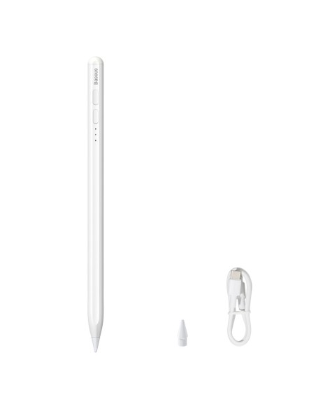 Rašiklis su LED indikatoriumi iPad baltam + USB-C laidu ir keičiamu aktyviuoju antgaliu Rašiklis su LED indikatoriumi iPad baltam + USB-C laidu ir keičiamu aktyviuoju antgaliu