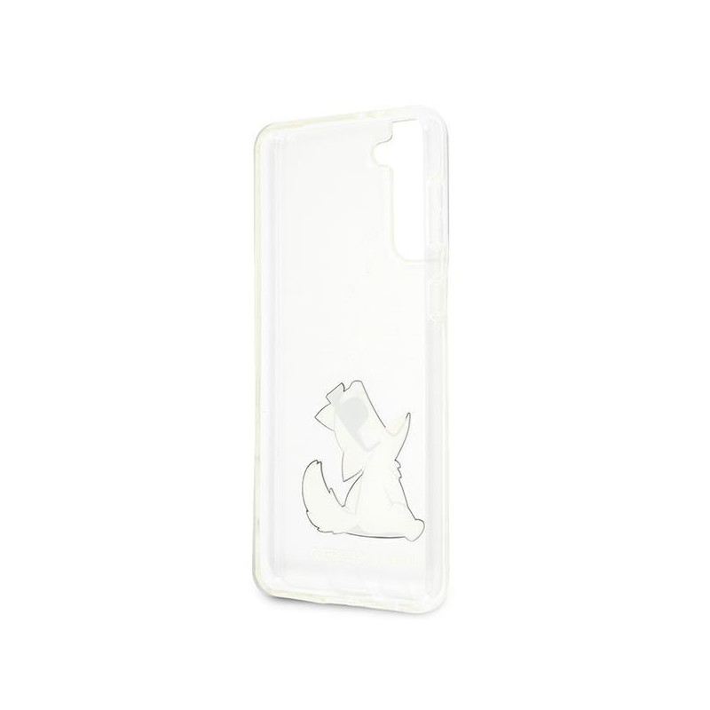 Karl Lagerfeld Choupette Fun dėklas, skirtas Samsung Galaxy S21+ - skaidrus