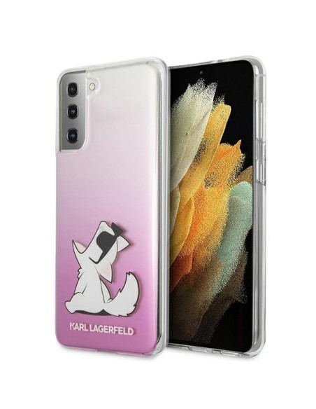 Karl Lagerfeld Choupette Fun dėklas, skirtas Samsung Galaxy S21+ - rožinis Karl Lagerfeld Choupette Fun dėklas, skirtas Samsung Galaxy S21+ - rožinis