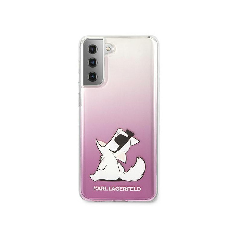 Karl Lagerfeld Choupette Fun dėklas, skirtas Samsung Galaxy S21+ - rožinis