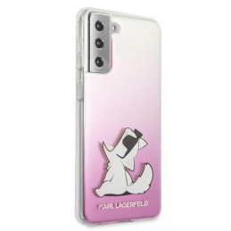Karl Lagerfeld Choupette Fun dėklas, skirtas Samsung Galaxy S21+ - rožinis
