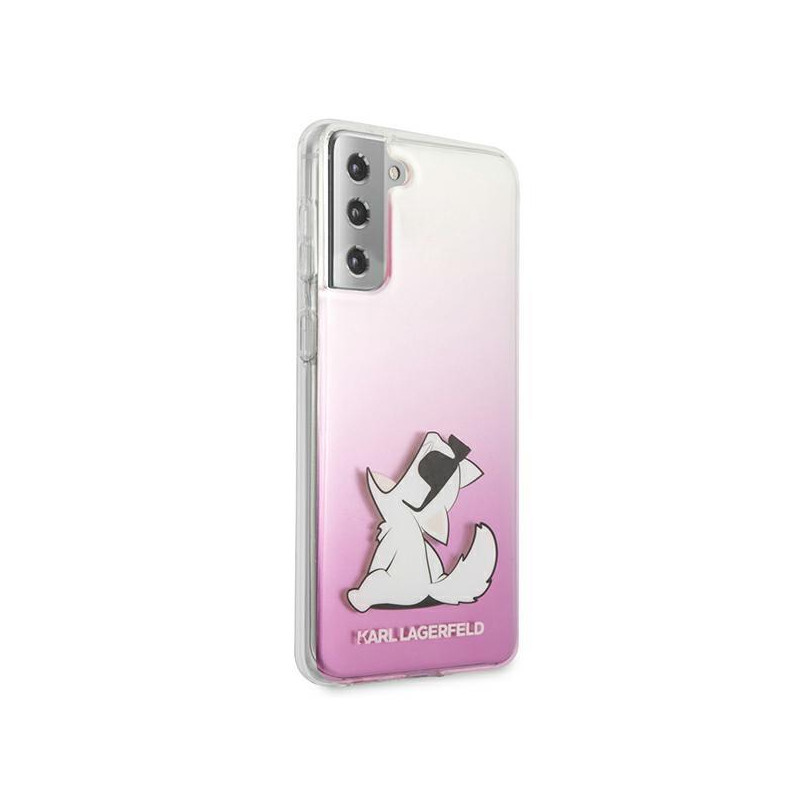 Karl Lagerfeld Choupette Fun dėklas, skirtas Samsung Galaxy S21+ - rožinis