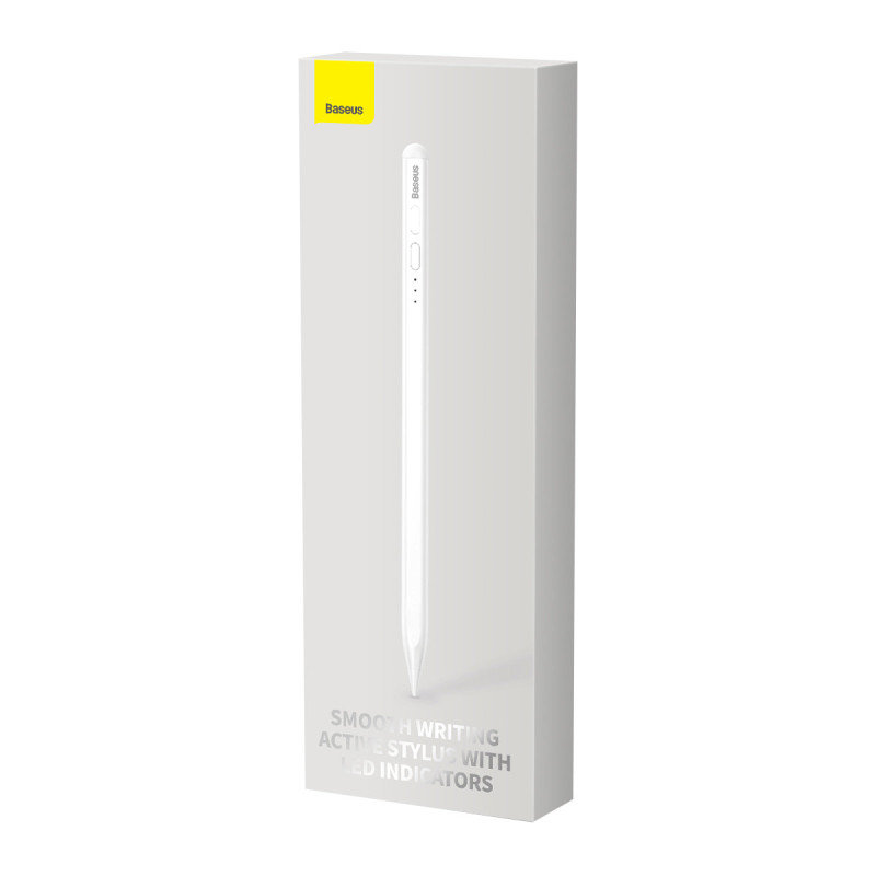 Rašiklis su LED indikatoriumi iPad baltam + USB-C laidu ir keičiamu aktyviuoju antgaliu