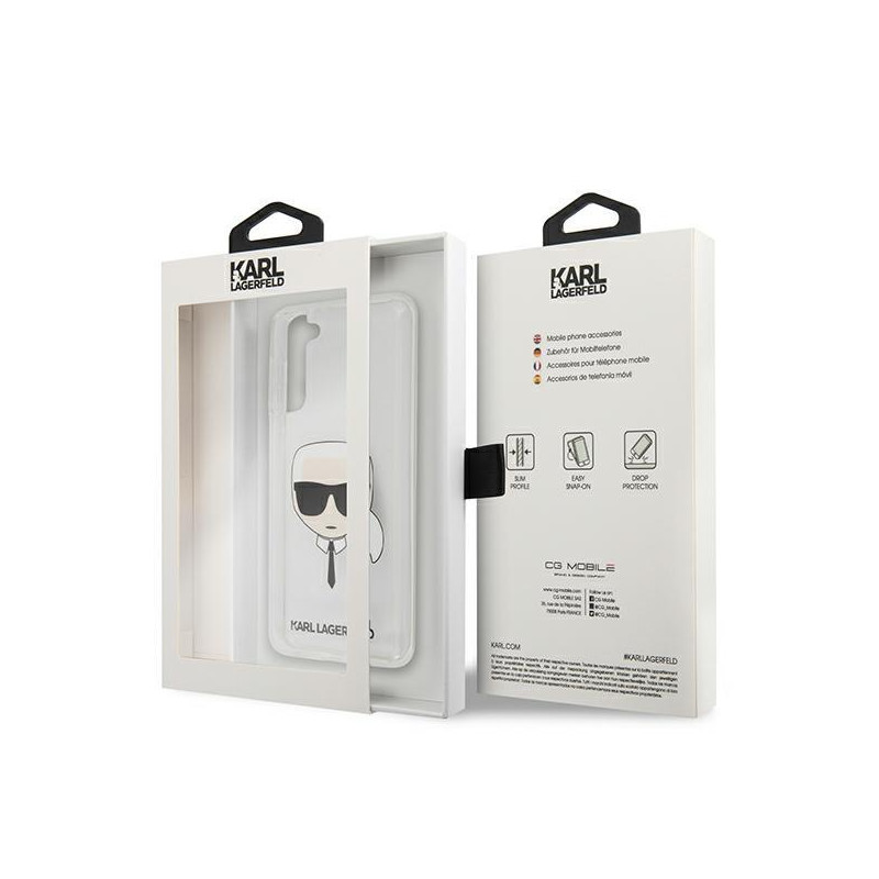 Karl Lagerfeld Karl& 39 s Head dėklas, skirtas Samsung Galaxy S21+ - skaidrus
