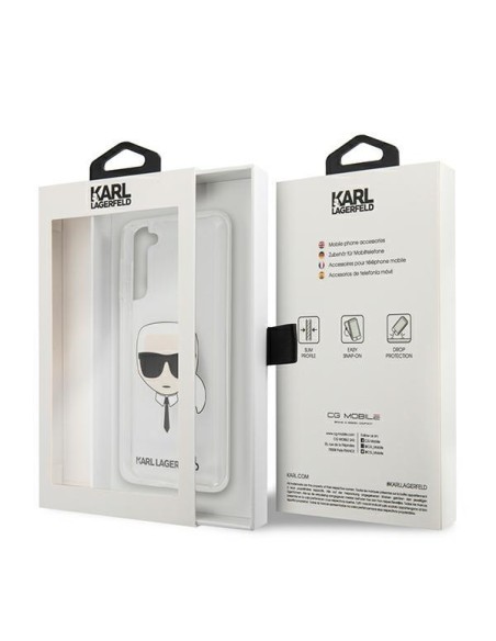 Karl Lagerfeld Karl& 39 s Head dėklas, skirtas Samsung Galaxy S21+ - skaidrus