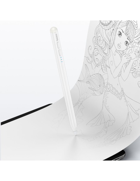 Rašiklis su LED indikatoriumi iPad baltam + USB-C laidu ir keičiamu aktyviuoju antgaliu Rašiklis su LED indikatoriumi iPad baltam + USB-C laidu ir keičiamu aktyviuoju antgaliu